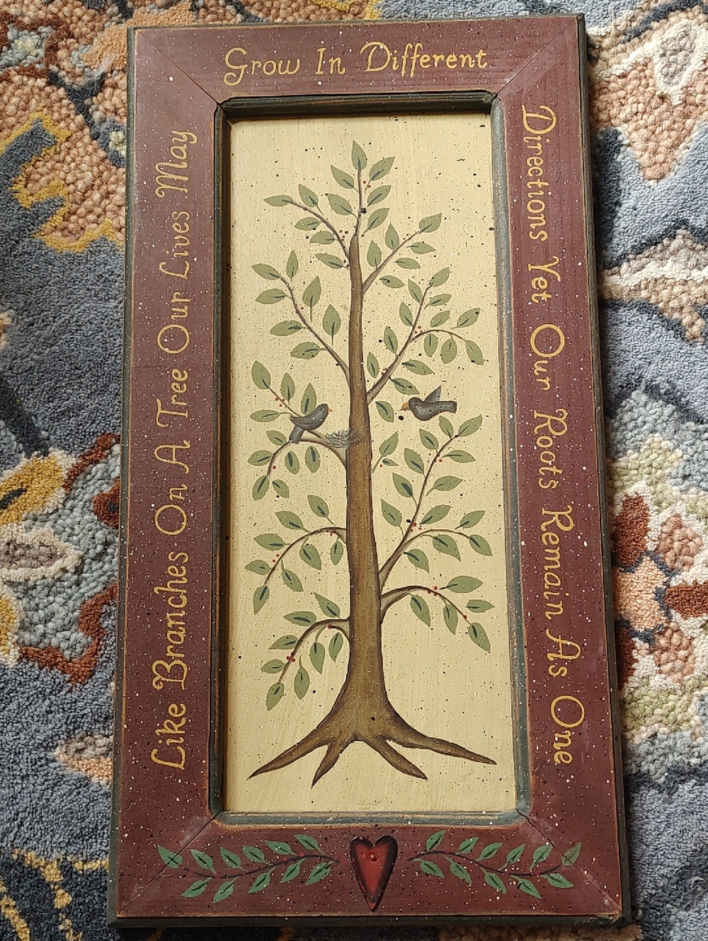 Rustic Brown & Green Family Tree Wall Art - Inspirational/Family Home Decor